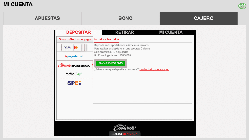 Hacer su primer deposito con el codigo en caliente mx