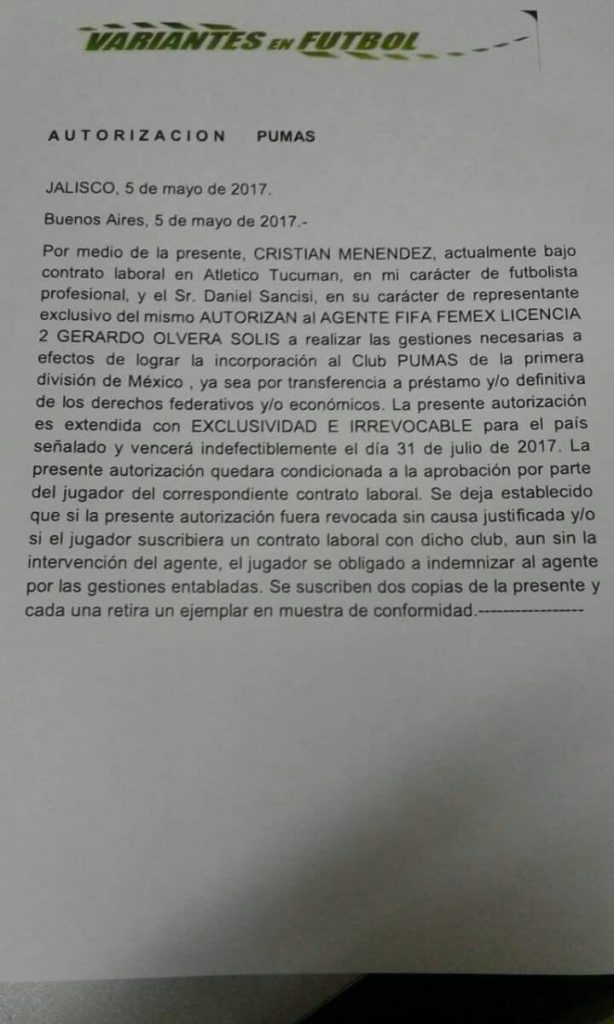 Argentino Cristian Menendez suena para llegar a Pumas… o Veracruz 0