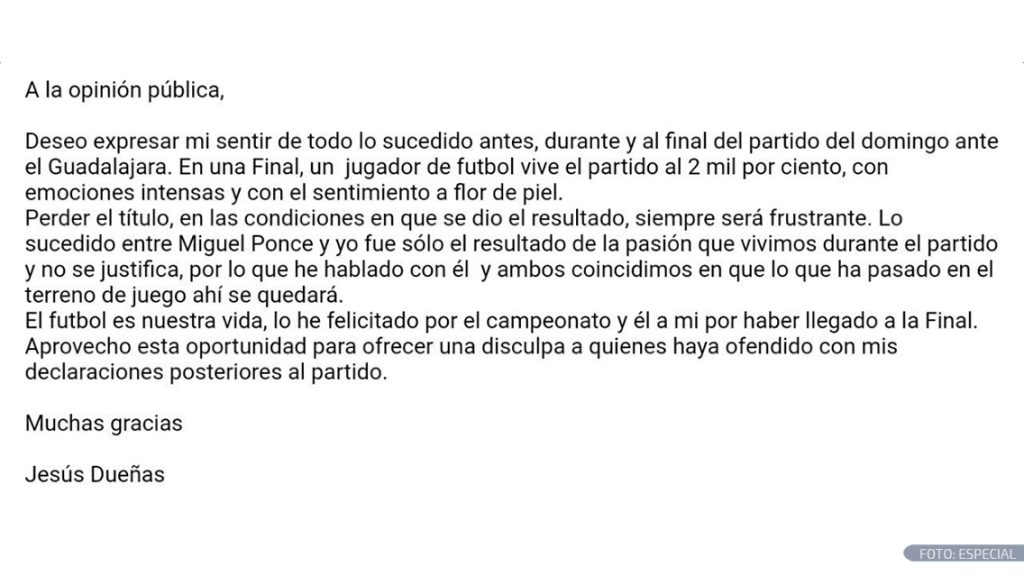 Jesús Dueñas dio la cara tras las agresiones con Miguel Ponce 0