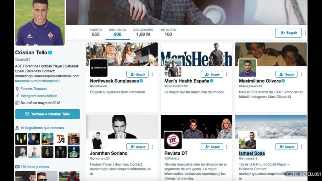 Cristian Tello ya sigue en Twitter a jugadores de Tigres 0