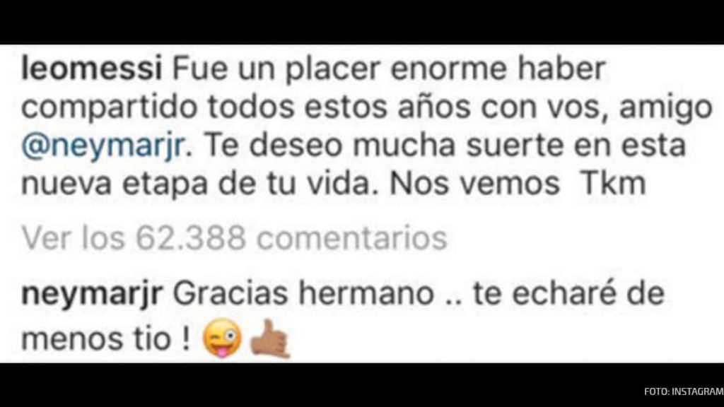 Neymar respondió al emotivo mensaje que le mandó Messi 0