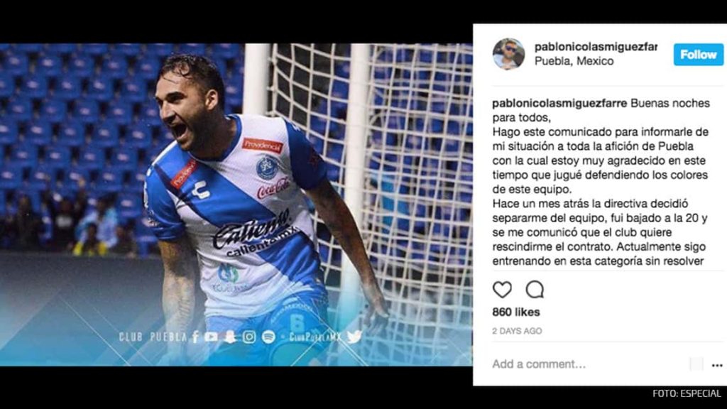 Pablo Míguez ‘acusa’ que Puebla rescindirá contrato y se despide 0