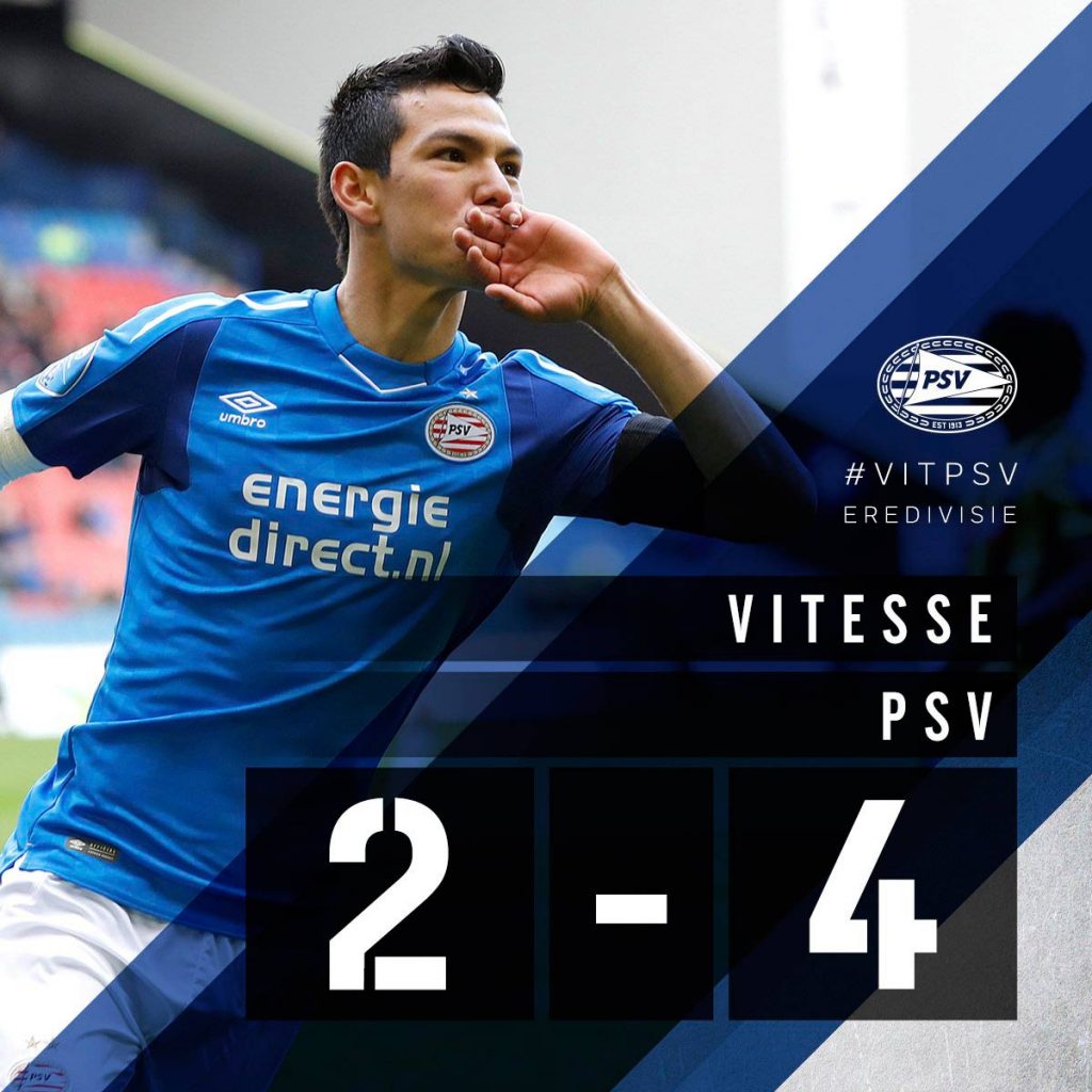 PSV destacó los dos goles del Chucky Lozano en el triunfo ante el Vitesse.