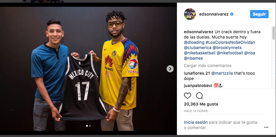 El mediocampista se tomó foto con una estrella de la NBA