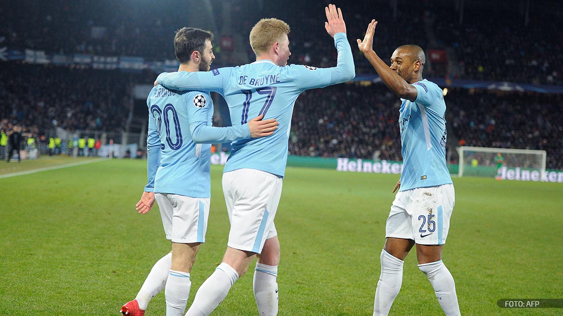 Manchester City aplasta al Basel y tiene un pie en Cuartos de Champions