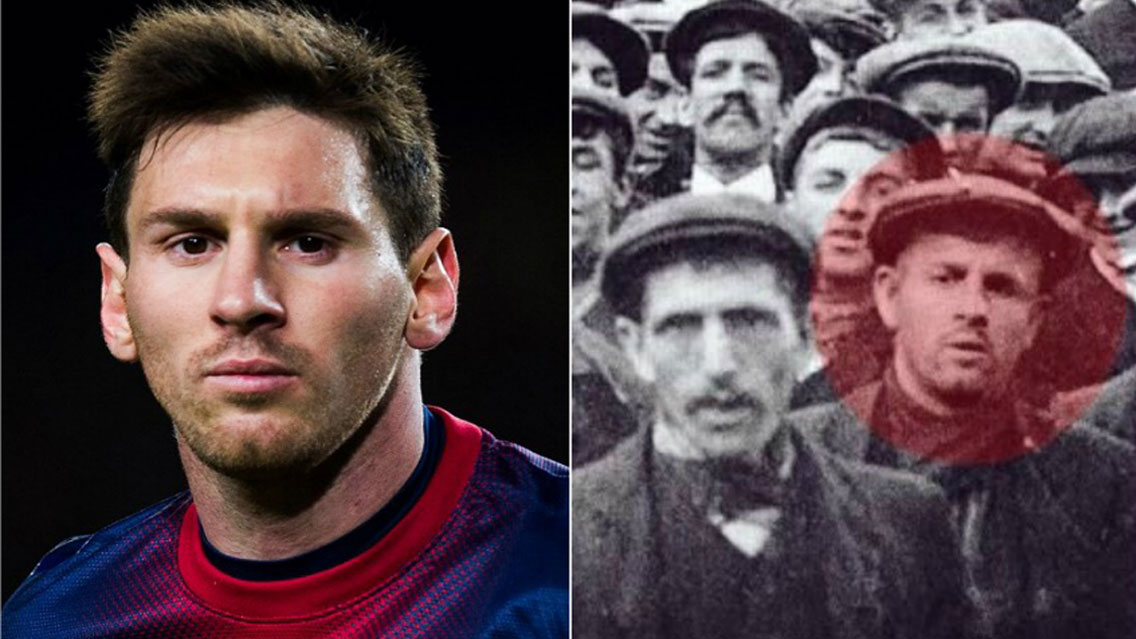 El doble de Lionel Messi vivió en 1904 y las redes explotan