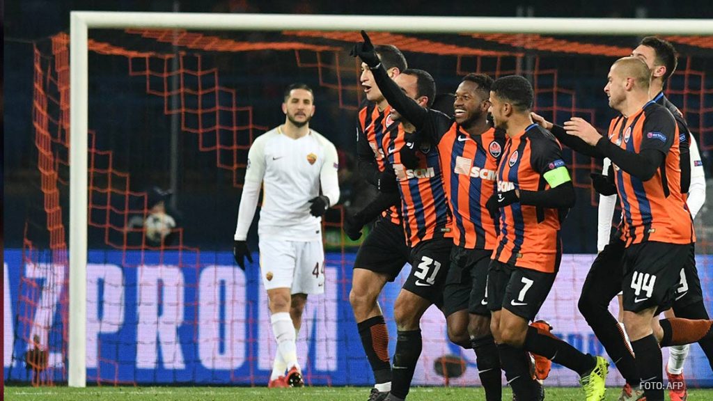 Shakhtar remonta a la Roma y se lleva ventaja a Italia