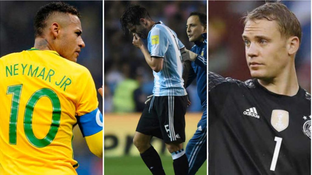 Figuras que están en duda por lesión para Rusia 2018