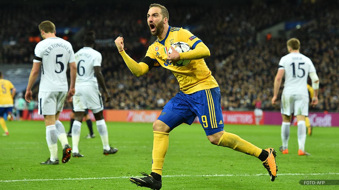 Higuaín carga con la Juventus para remontar al Tottenham en Wembley