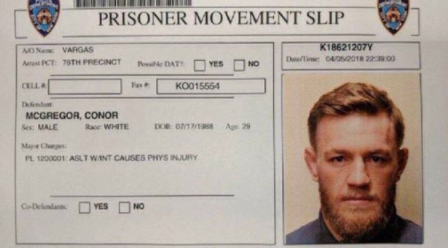 Conor McGregor se vuelve loco y es arrestado en NY 0