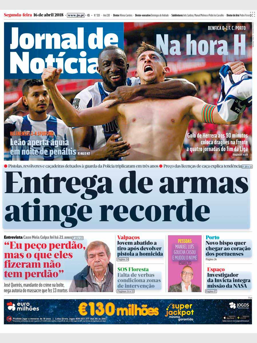 Héctor Herrera acapara las portadas en Portugal 2