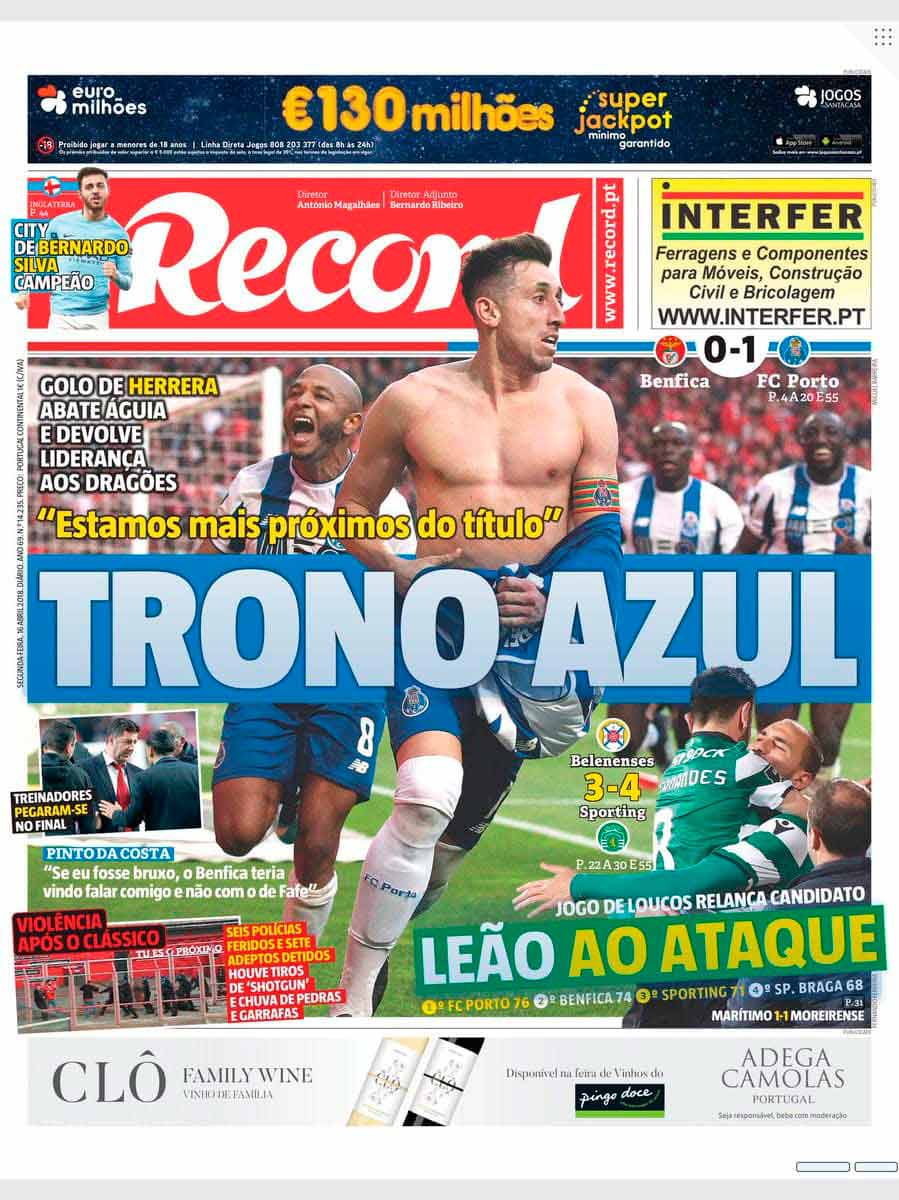 Héctor Herrera acapara las portadas en Portugal 0