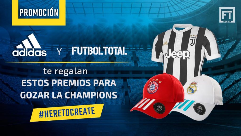 Futbol Total te regala la playera de la Juventus y las gorras del Real Madrid y Bayern Munich.