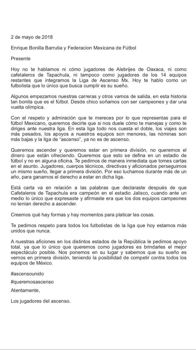 Brutal carta del Ascenso MX a Enrique Bonilla y la FMF 0
