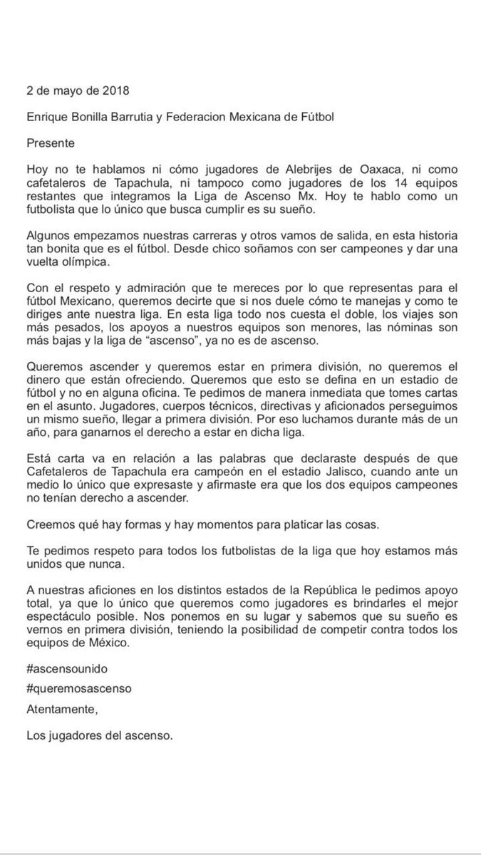 Brutal carta del Ascenso MX a Enrique Bonilla y la FMF 0