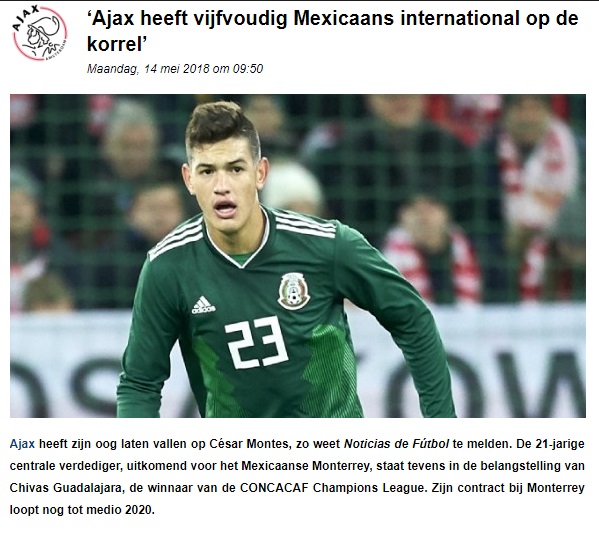En Holanda ya ven a César Montes en el Ajax 0