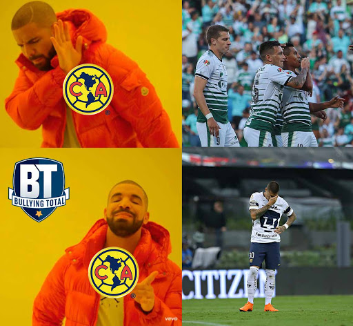 Los memes del baile de Santos Laguna al América 0