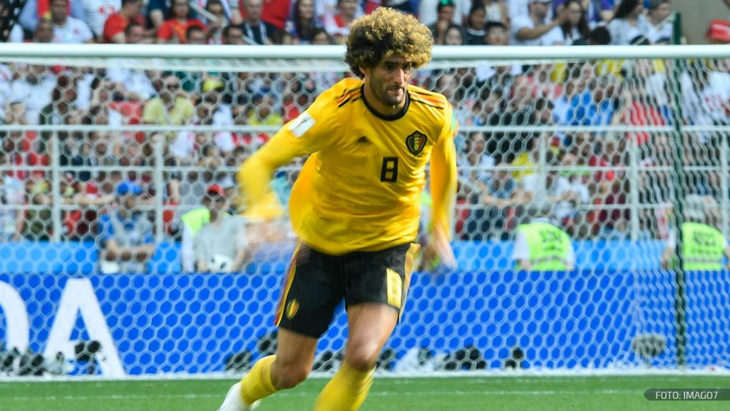 Marouane Fellaini juega en la Copa del Mundo con Bélgica