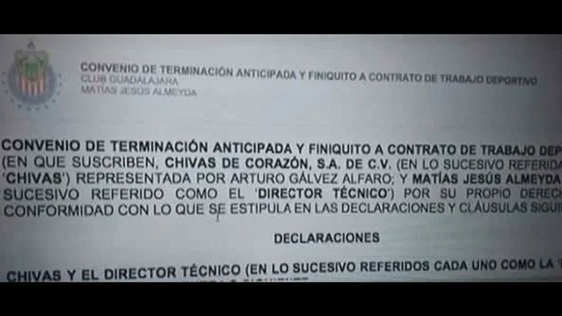 Sale a la luz documento de finiquito de Matías Almeyda 0