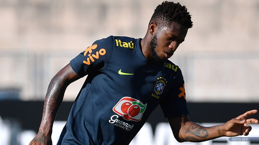 Fred, nuevo jugador del Manchester United, entrena con la selección de Brasil en la Copa Mundial 2018