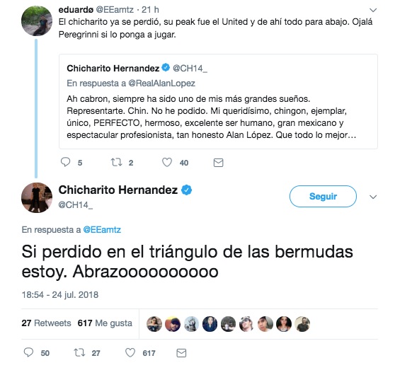 Chicharito discute con fan