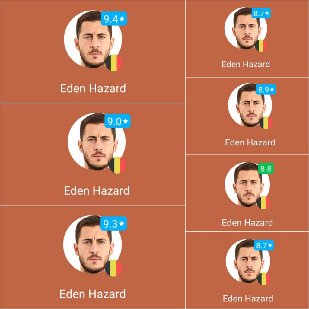 Números de Eden Hazard