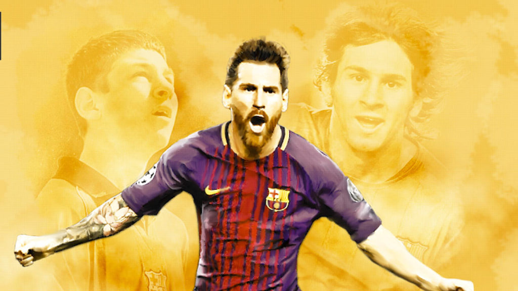 18 años Messi con Barcelona