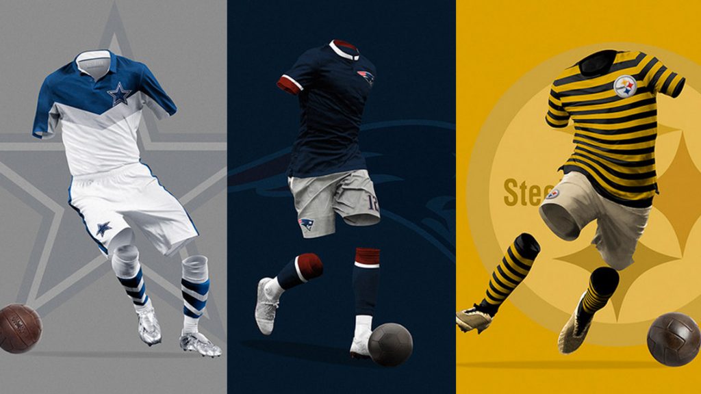 ¿Cómo serían los uniformes de la NFL si fueran de futbol?