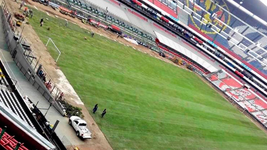 Así luce la cancha del Estadio Azteca a dos días de recibir la Liguilla