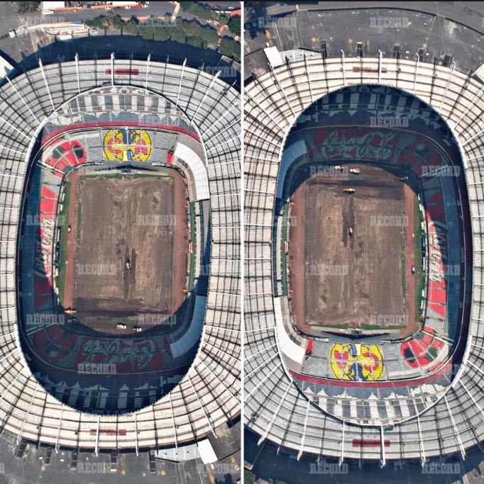 Estadio Azteca quita pasto híbrido previo a la liguilla 