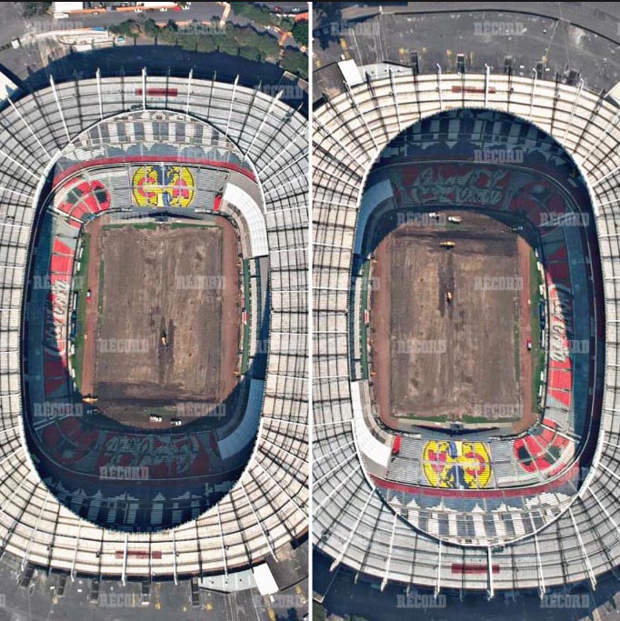 Estadio Azteca quita pasto híbrido previo a la liguilla