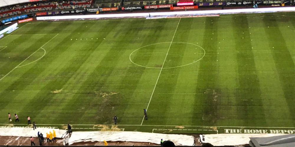 Evolución del deterioro de la cancha del Estadio Azteca