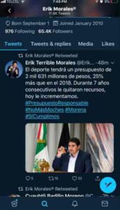 Erik Morales Tweet