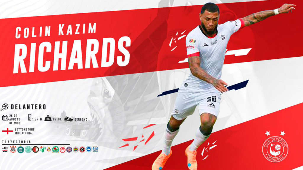 Colin Kazin Richards, nuevo jugador de Veracruz