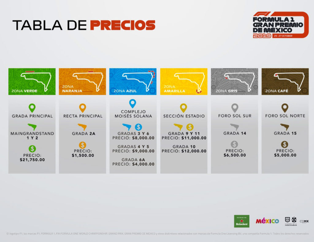 El GP de México mantendrá costos de boletos para 2019