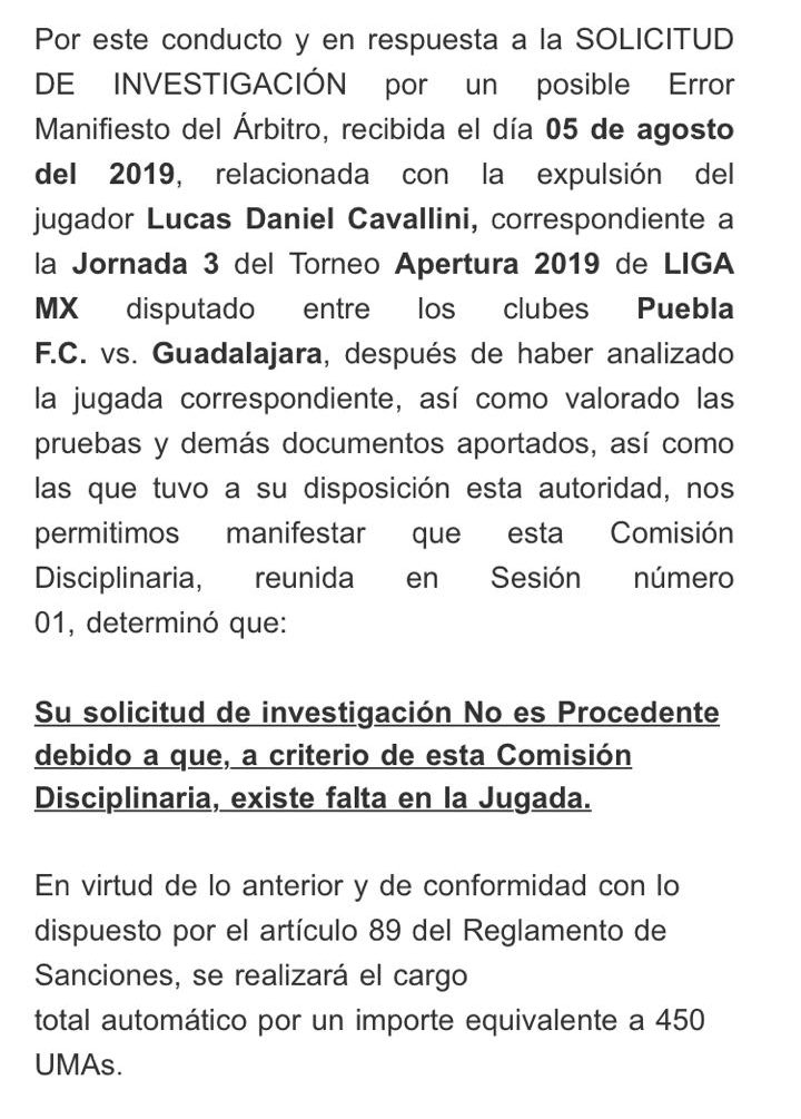 Apelación de Puebla sobre Lucas Cavallini NO procede 0