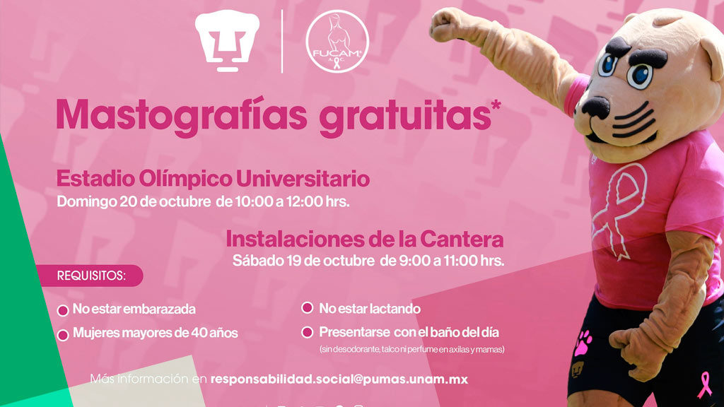 Pumas realizará mastografías gratuitas