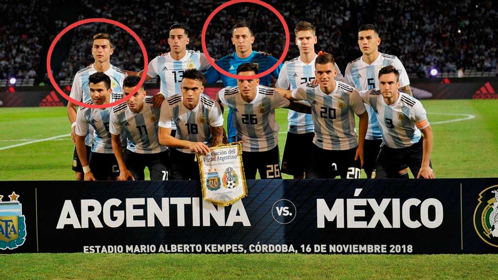 Paulo Dybala y Agustín Marchesín con la Selección de Argentina