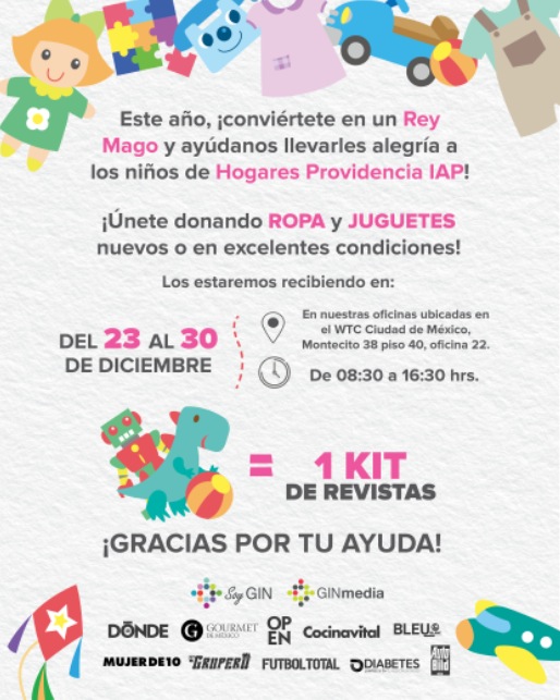 Conviértete en Rey Mago 2020, dona juguetes y ropa para los pequeños de Hogares Providencia IAP