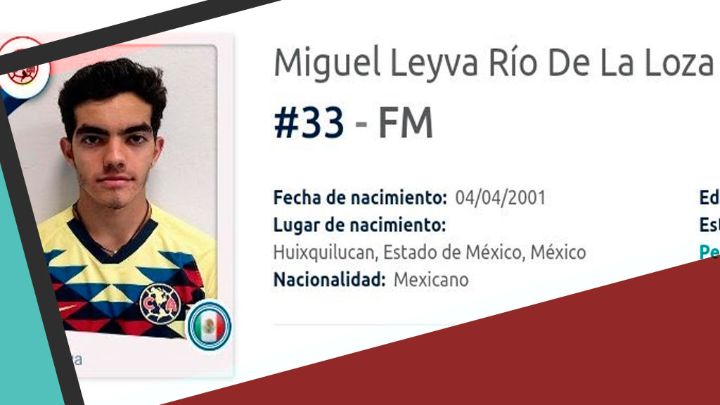 América registra al juvenil Miguel Leyva para el Clausura 2020