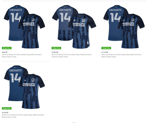 La camiseta de Chicharito con el LA Galaxy y su precio