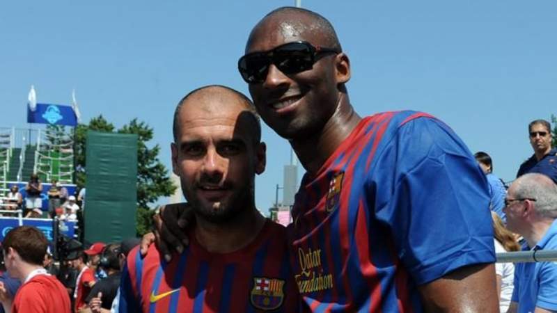 Kobe Bryant con Josep Guardiola