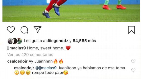 Carlos Salcedo le respondió a José Juan Macías en Instagram