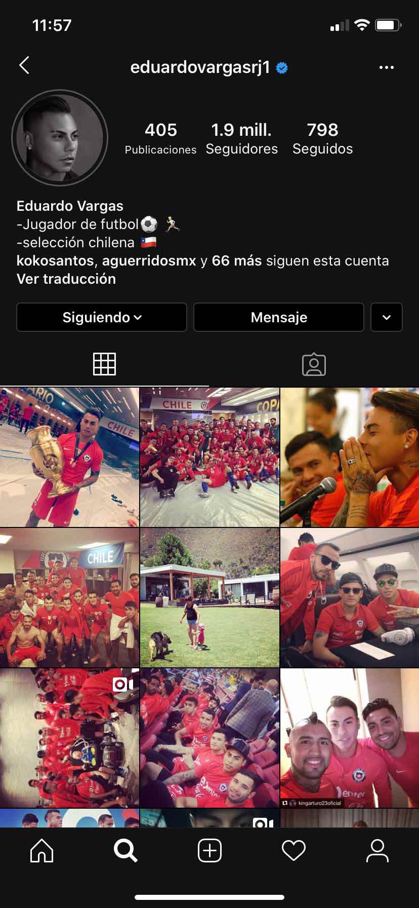 Eduardo Vargas borró todas sus fotos con la camiseta de Tigres en Instagram