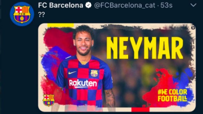 La cuenta del FC Barcelona fue hackeada y anunciaron el regreso de Neymar Jr