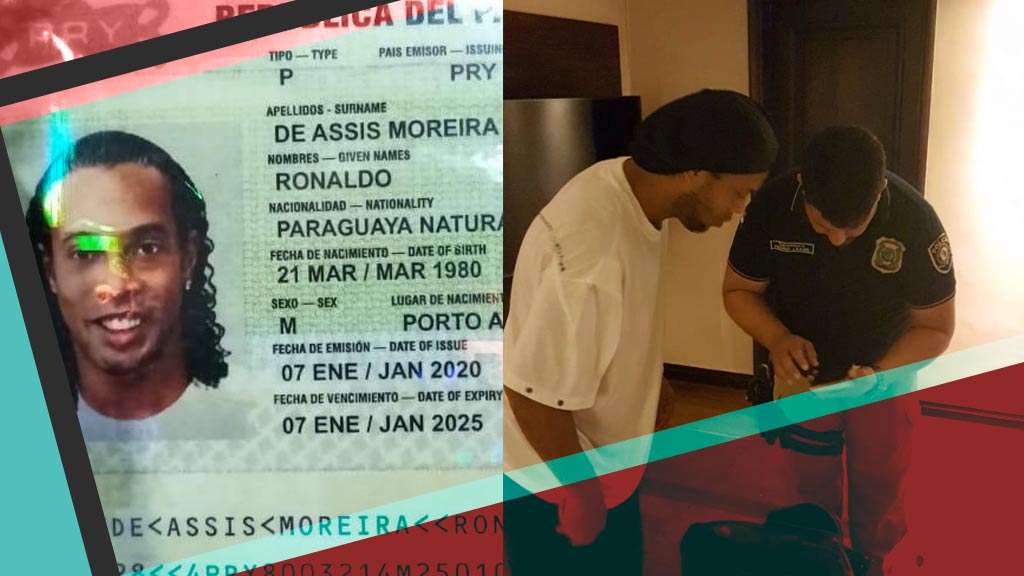 Ronaldinho acusado por entrar a Paraguay con pasaporte falso