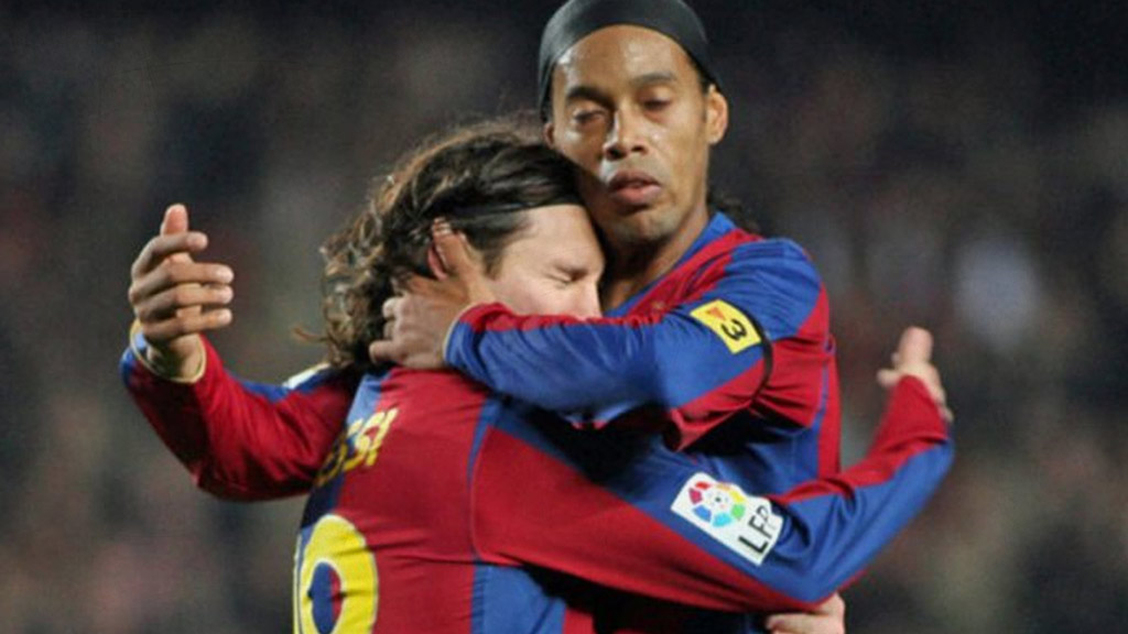 Lionel Messi y Ronaldinho en el 2007