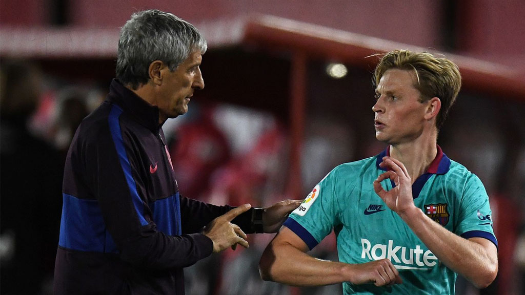 Frenkie de Jong con Quique Setién