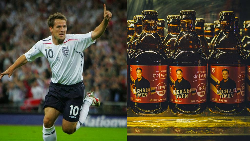 Michael Owen, ex Real Madrid y Liverpool, ahora vende cerveza