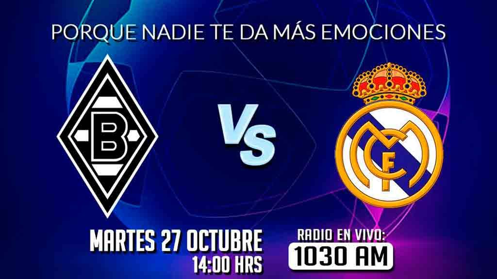 Escucha EN VIVO aquí el duelo Borussia Mönchengladbach vs Real Madrid